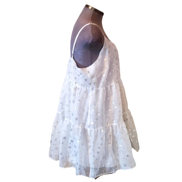 FLIRTY ☆ WHITE ORGANZA POLKA-DOT BABYDOLL DRESS ☆ 2x ☆ NWT - Picture 6 of 10